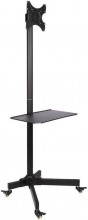 Techly Trolley Floor Stand With Shelf 19 -37'' Black