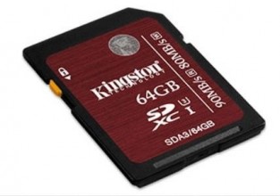 Kingston memory card 64GB SDXC UHS-I Speed Class 3 (transfer up to 90MB/s)
