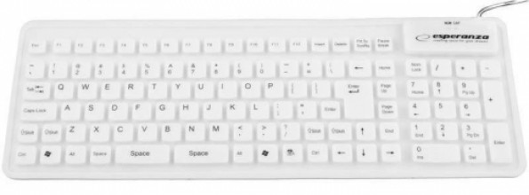 ESPERANZA Keyboard Silicone EK126W USB / OTG Flexible Waterproof / White