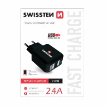 Swissten Premium USB 2.1A +1A Black