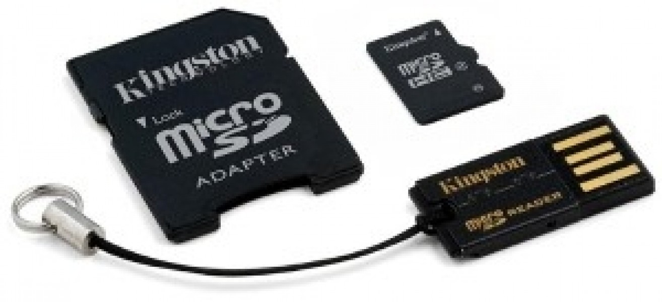Kingston memory card Micro SDHC 16GB Class 4 + reader USB2.0 + SD Adapter
