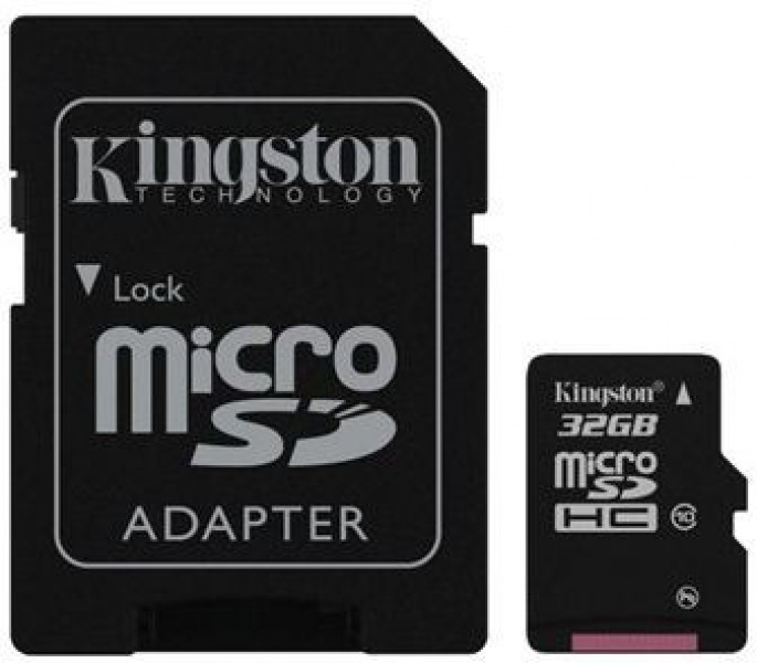 Kingston 32GB Micro SDHC Class 10 + SD adapter