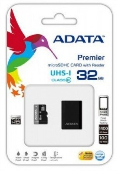 ADATA Memory card Micro SDHC 32GB UHS-I + Micro Reader