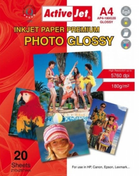 ActiveJet Photo Paper A4 180 Gloss 20 Pages