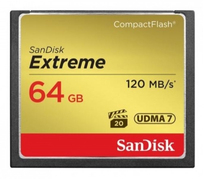 SanDisk Compact Flash Extreme 64GB UDMA7 (transfer 120MB/s)