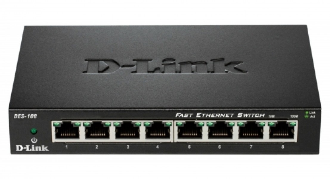 D-LINK DES-108 8x100Mbps Desktop Switch Metal