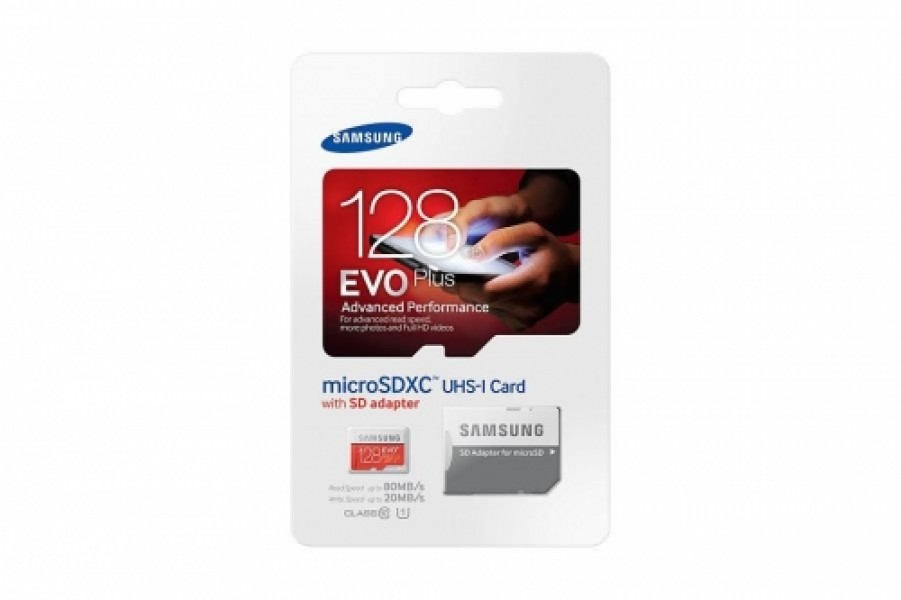 Samsung memory card EVO+ microSDXC 128GB Class 10 UHS-I Read:Write (80/20MB/s)