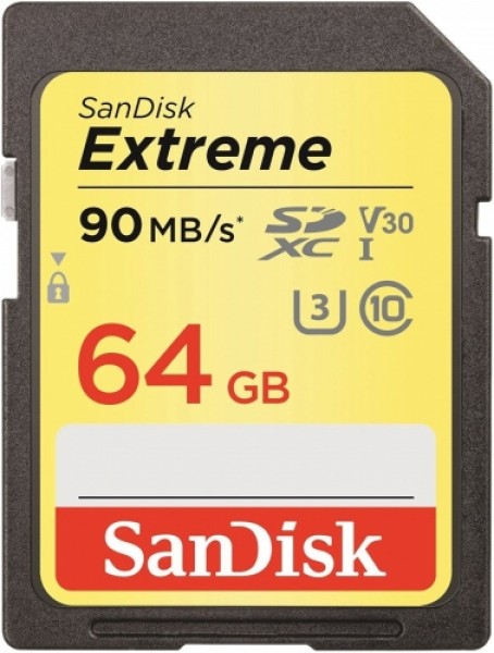 Sandisk Extreme SDXC 64GB 90/40 MB/s V30 UHS-I U3