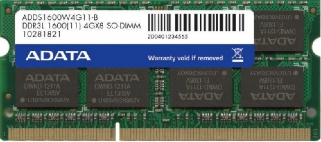 A-Data 8GB 1600MHz DDR3L SO-DIMM CL11 ADDS1600W8G11-R