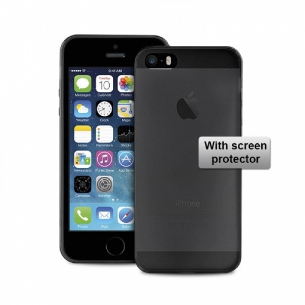 Ultra Slim 0.3 mm cover + SP iPhone 5/5S/SE black