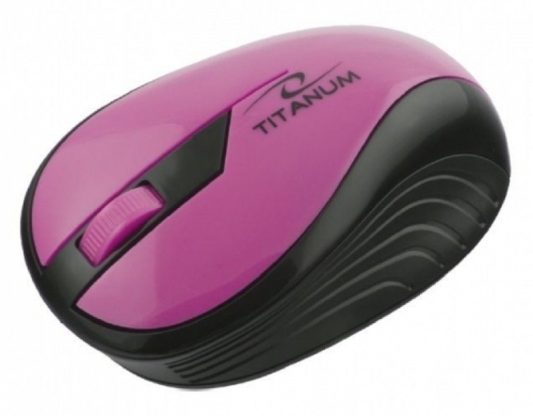 TITANUM Wireless Optical Mouse 3D RAINBOW TM114P| 2.4 GHz| 1000 DPI| 3D| Pink