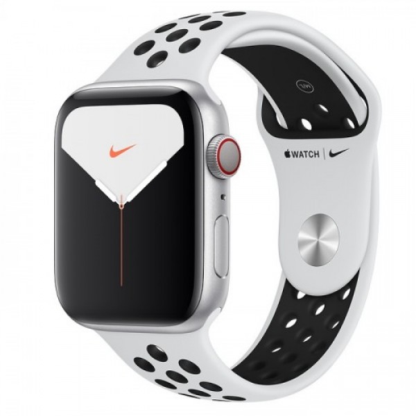 Watch Nike Series 5 GPS + Cellular, 44mm Silver Aluminium Case with Pure Platinum/Black Nike Sport Band - S/M & M/L