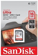 SanDisk Ultra SDHC memory card 16GB Class 10 UHS-I, Read: up to 80MB/s