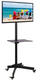 Techly Trolley Floor Stand With Shelf 19 -37'' Black