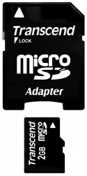 Transcend 2GB Micro SD + Adapter