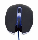 Gembird gaming optical mouse 2400 DPI, 6-button, USB, black with blue backlight